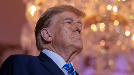 Former President Donald Trump arrives for an election-night watch party at Mar-a-Lago on March 5, 2024, in West Palm Beach, Florida. Win McNamee/Getty Images