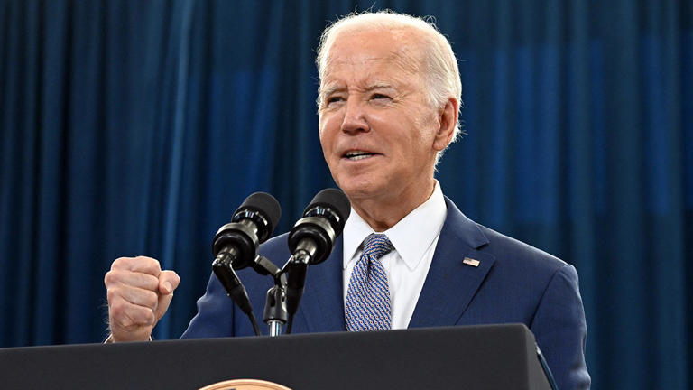 President Joe Biden speaks at Abbotts Creek Community Center during an event to promote his economic agenda in Raleigh, North Carolina, on January 18, 2024. Getty Images