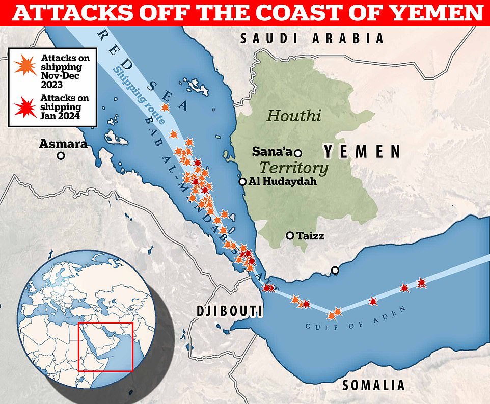 Three people killed in Houthi missile attack on cargo ship off Yemen