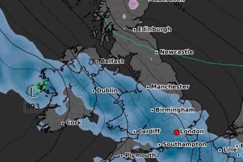 New Weather Map Reveals 450-mile Rain Bomb Set To Soak Whole Of UK