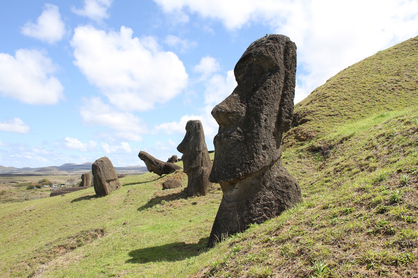 <h2>11. Easter Island</h2> <p><i>Chile</i><br> Located 2,200 miles off the coast of Chile, this remote island was named by 18th-century Dutch explorers who spotted the landmass on Easter Sunday. It’s famous for its approximately 1,000 mammoth statues, which the Indigenous Polynesian inhabitants created from the 10th through 16th centuries to represent their ancestors. <a class="Link" href="https://whc.unesco.org/en/list/715" rel="noopener">Rapa Nui National Park</a>, which covers half of Easter Island, is the best place to see the carved figures, or <i>moai</i>. There are about 400 moai at the ancient quarry Rano Raraku, including a 70-foot-tall statue that was never raised upright. The most famous site, Tongariki, features 15 moai beside the ocean. Made from a soft volcanic rock called tuff, the monuments are vulnerable to the elements, and archaeologists believe one day they may disappear.<br> </p> <h3>How to visit</h3> <p> Latam operates two daily flights from Santiago de Chile to Hanga Roa, Easter Island’s capital. The trip takes about 5.5 hours. The entrance fee to Rapa Nui National Park is $80 for adults, $40 for children.</p>