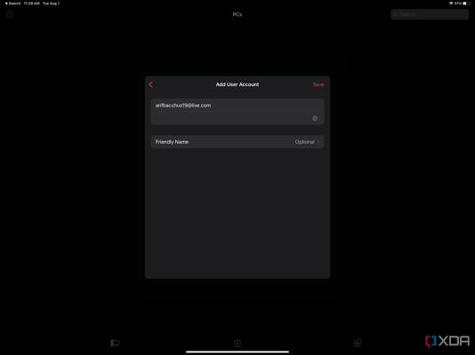 Entering in a PC name on remote desktop