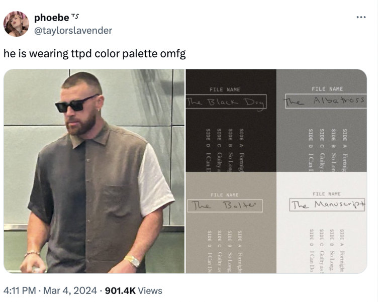 Travis Kelce Just Wore a Shirt Thats the Exact Color Palette of 'The ...