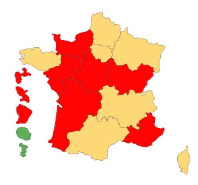 CARTE grippe 2024 les indicateurs continuent de diminuer, 7 régions