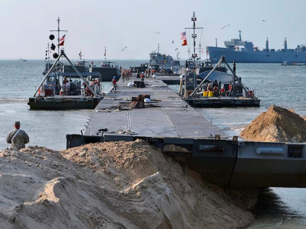 us military starts building pier off of gaza to deliver aid