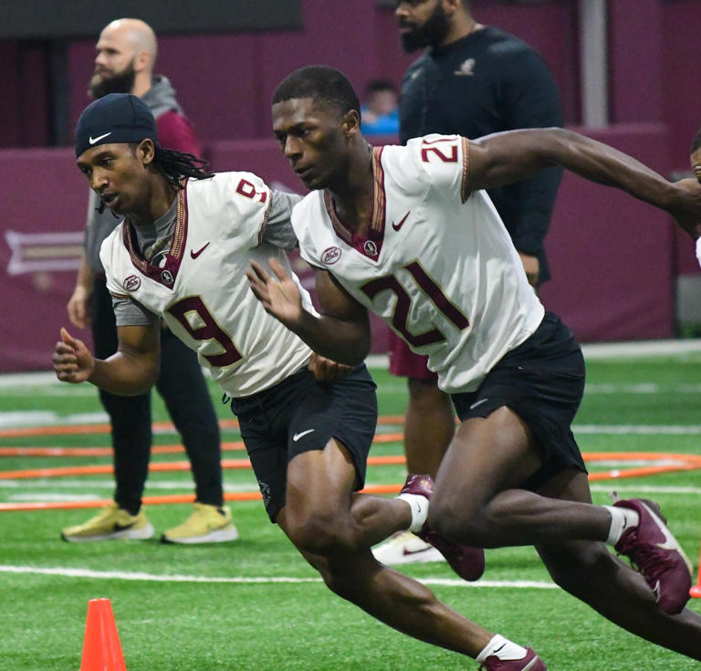 Florida State football players take part in the final Tour of Duty winter workouts ahead of 2024 spring practices on Thursday, March 7, 2024.