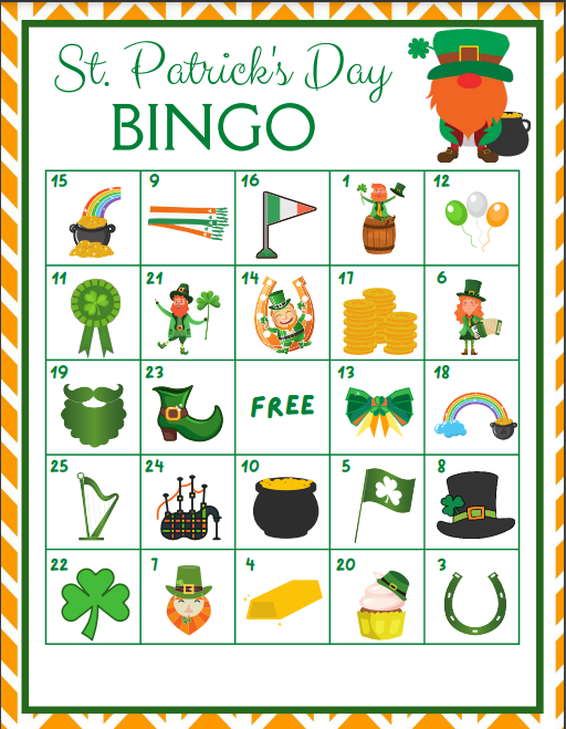 Free St Patrick's Day Bingo Cards