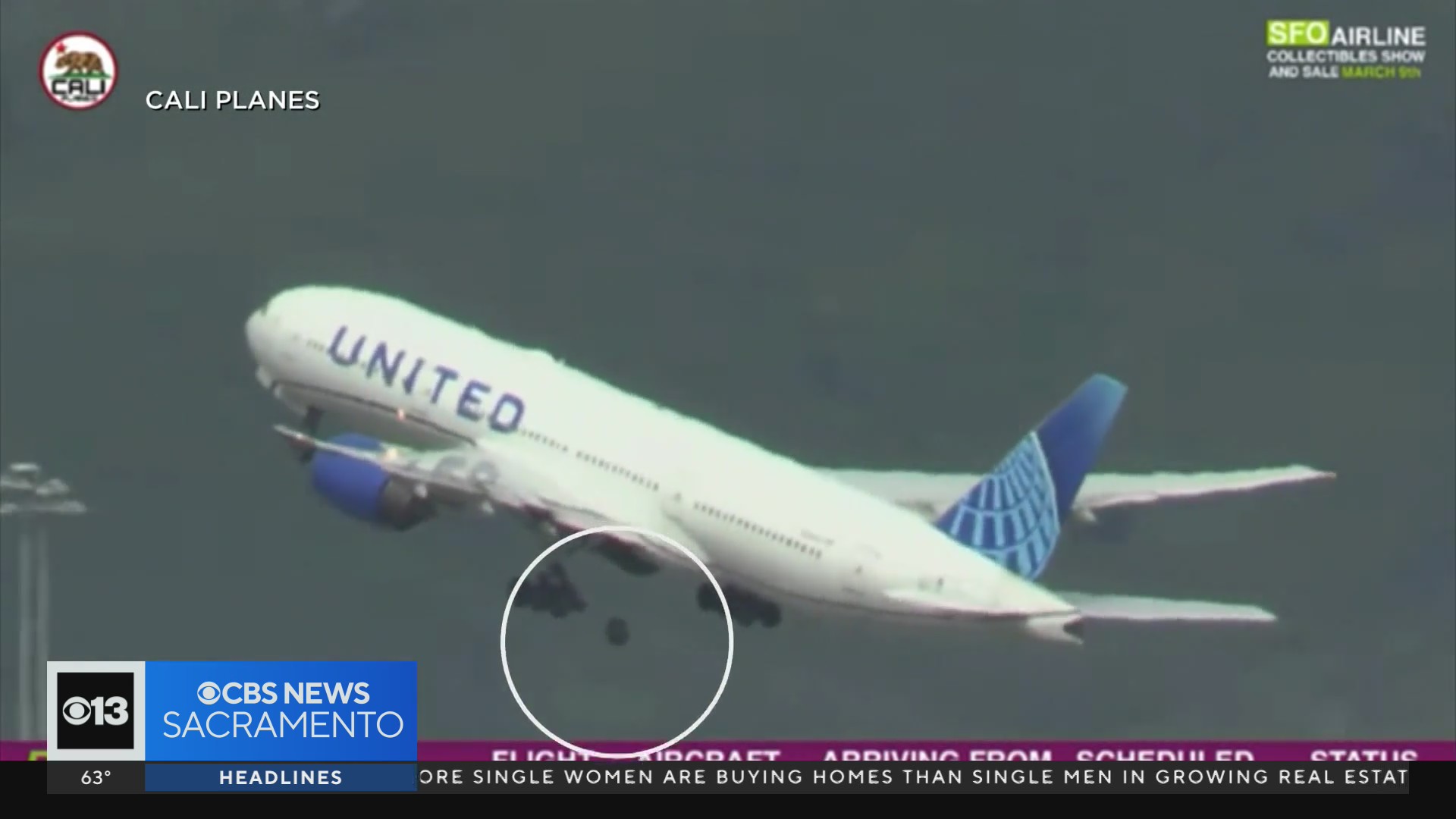 United Airlines Plane Loses Tire After Taking Off From SFO, Diverts To ...