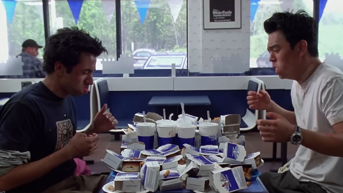 <p>                     It’s easy to dismiss Harold & Kumar Go to White Castle as another stupid R-rated comedy with grossly offensive humor. Because it is that. But it was also quietly revolutionary for 2004: Its starring leads were not another pair of loudmouthed obnoxious white guys, but loudmouthed obnoxious <em>Asian</em> guys. John Cho and Kal Penn co-star as best friends and roommates whose craving for fast food goes awry. While the movie doesn’t even try to put on airs to feel important – there’s literally a scene where Harold and Kumar ride a cheetah – it has its share of unexpected poignancy, in how it explores burgeoning millennial angst and the burdensome expectations of immigrant parents. Even if its shock humor hasn’t allowed it to age gracefully, Harold & Kumar Go to White Castle can still hit the spot.                   </p>