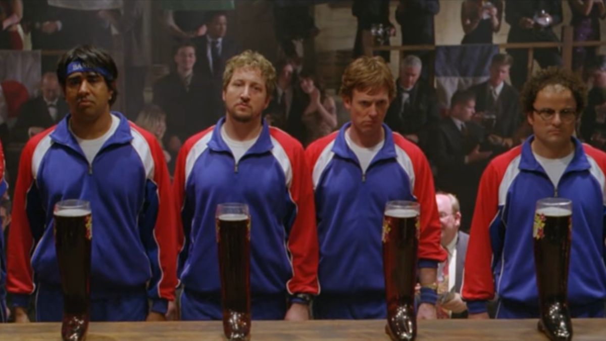 <p>                     The 2000s were a golden age for R-rated comedies, and one of that era’s dynasties was comedy troupe Broken Lizard. While their 2002 comedy Super Troopers remains endlessly quotable, their 2006 sports satire Beerfest deserves as much if not more love. Set in an underground world of competitive beer drinking, Beerfest follows a group of messy Americans who train for a year to play against an elite German team who’ve sullied their family’s honor. Arguably Broken Lizard’s tightest and perhaps its raunchiest movie, Beerfest boasts a parade of unlikely supporting actors and cameos – among them Cloris Leachman, Donald Sutherland, Will Forte, and Willie Nelson – who elevate a ridiculously dumb movie into a great party. Bottoms up.                   </p>