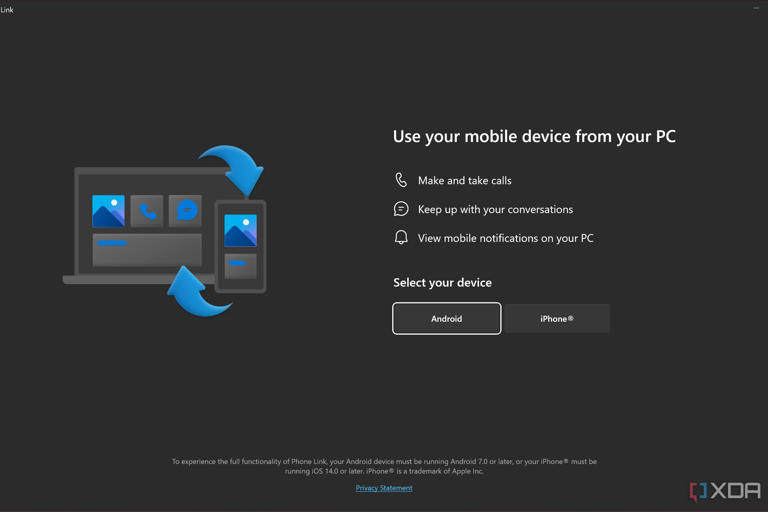 Windows Phone Link setup for iPhone