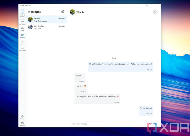 iMessage on Windows with Intel Unison