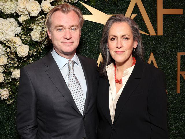 Jesse Grant/Getty Christopher Nolan and Emma Thomas attend the AFI Awards on January 12, 2024.