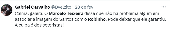 Marcelo Teixeira responde sobre caso Robinho e fala sobre Santos virar SAF