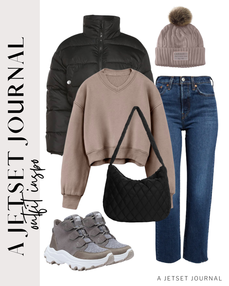 How to Style an Outfit With a New Cropped Puffer Jacket