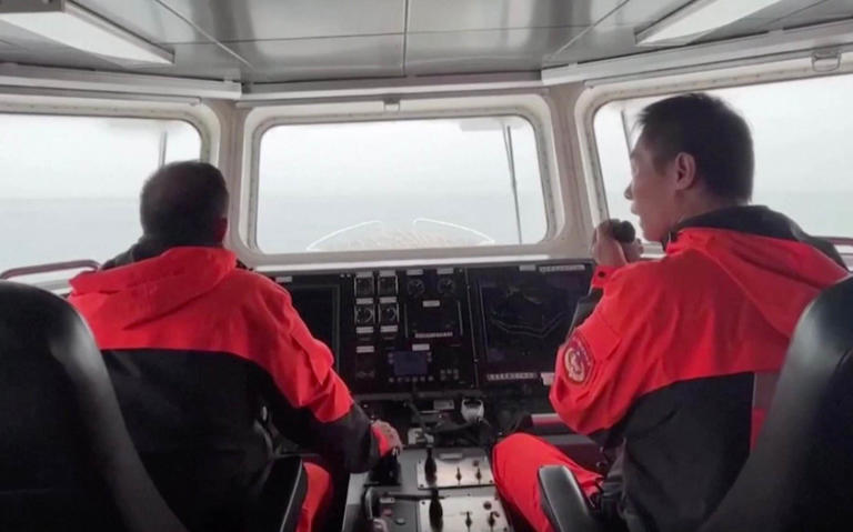 Taiwan coastguard using radio to urge Chinese vessels to leave, on Saturday - TAIWAN COASTGUARD/REUTERS