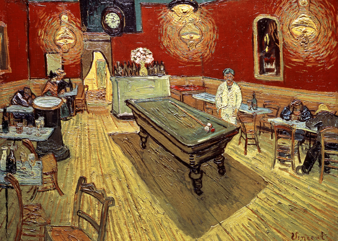 <p>In February 1888, Van Gogh <a href="https://www.notablebiographies.com/Tu-We/van-Gogh-Vincent.html">moved to Arles</a>, in southern France, to enjoy the country life, to sever his financial dependence on his brother Theo, and possibly set up a colony with other artists. His work gravitated toward using <a href="https://www.notablebiographies.com/Tu-We/van-Gogh-Vincent.html">simplified colors and light</a> that seemed to radiate its own warmth without casting shadows. One of his most notable paintings, "The Night Café," was painted in September of that year.</p>  <p>Although Van Gogh experienced good health at the beginning of his time in the country, he began experiencing seizures and fainting. The townspeople also turned against him, and during the end of a two-month visit from his friend Paul Gauguin that started in October 1888, Van Gogh famously severed his left ear. After this incident, he admitted himself to a mental asylum.</p>