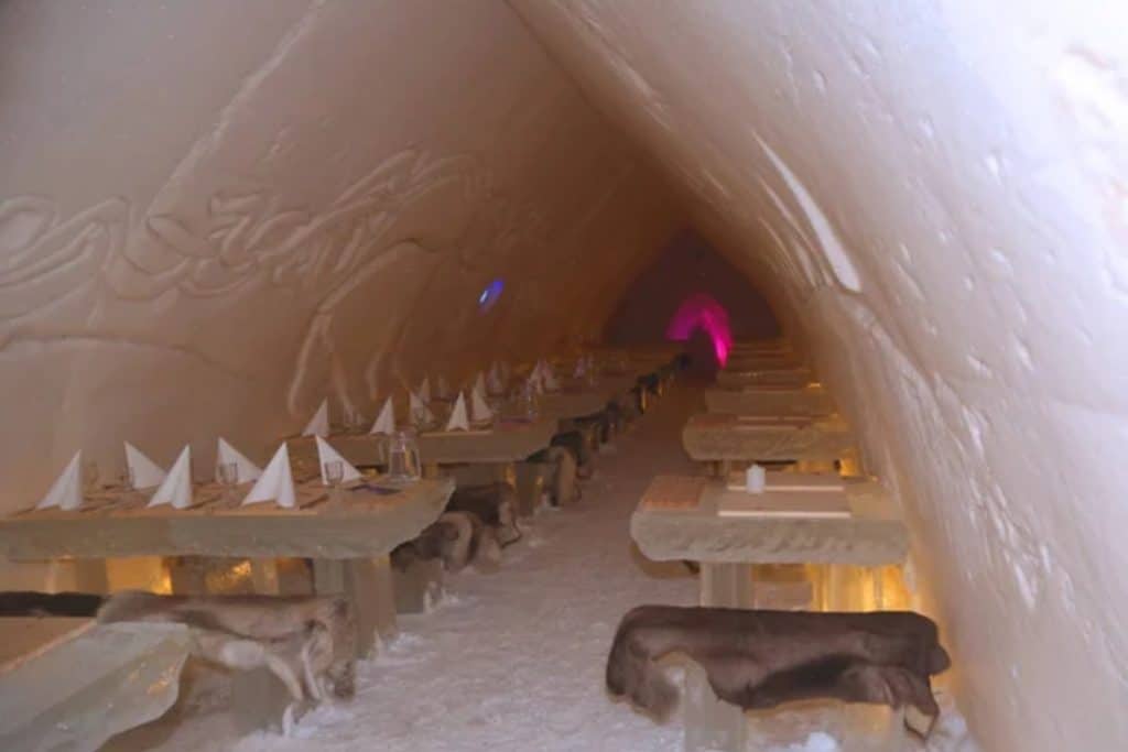 <p>In colder regions of the world, ice restaurants offer a chilly but magical dining experience. These establishments, like the Icehotel Restaurant in Sweden, are made entirely of ice and snow. From the walls and tables to the glasses and plates, everything is carved from ice. Bundled up in warm clothes, guests can enjoy local and seasonal dishes in a setting that looks like it’s straight out of a winter fairy tale.</p>