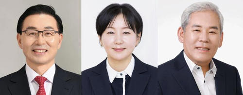 왼쪽부터 서천호·제윤경·최상화 사천남해하동 총선 후보