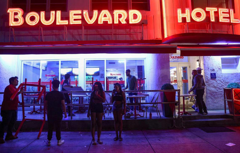 The Boulevard Hotel on Ocean Drive closes early on Sunday, March 19, 2023, after the city of Miami Beach imposed a midnight curfew due to two deadly shootings during spring break.