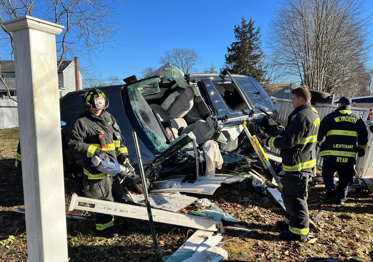 Rollover Crash In Weymouth Traps Occupant Of SUV