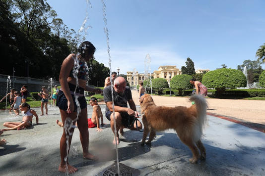 Os parques também costumam ser o refúgio da família do chefe de cozinha Ed Aldrwin Canholi dos Santos, de 54 anos, morador da zona sul. Neste domingo, 17, a escolha foi pelo Independência, na companhia da esposa Alessandra Mingues Moreira Canholi, 44, da filha Maria Eduarda, 10, e do cãozinho Darwin. Foto: Werther Santana/Estadão