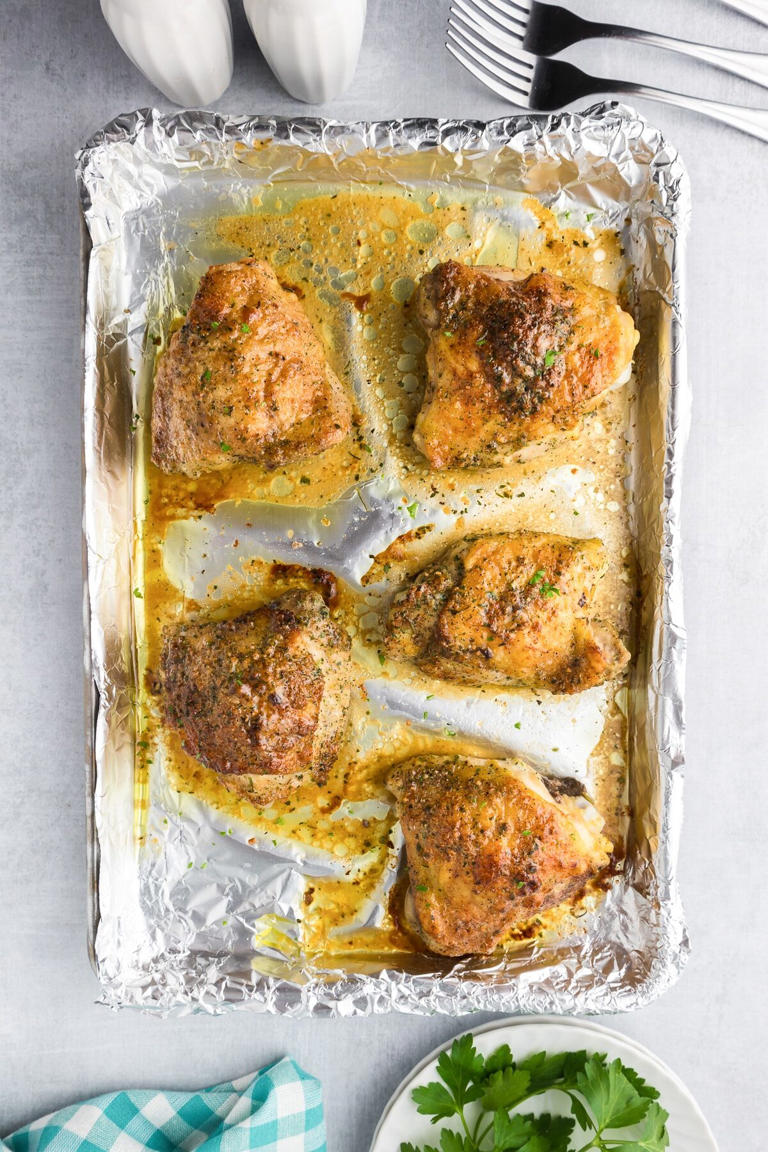 Oven Baked Ranch Chicken Thighs (With Crispy Skin!)