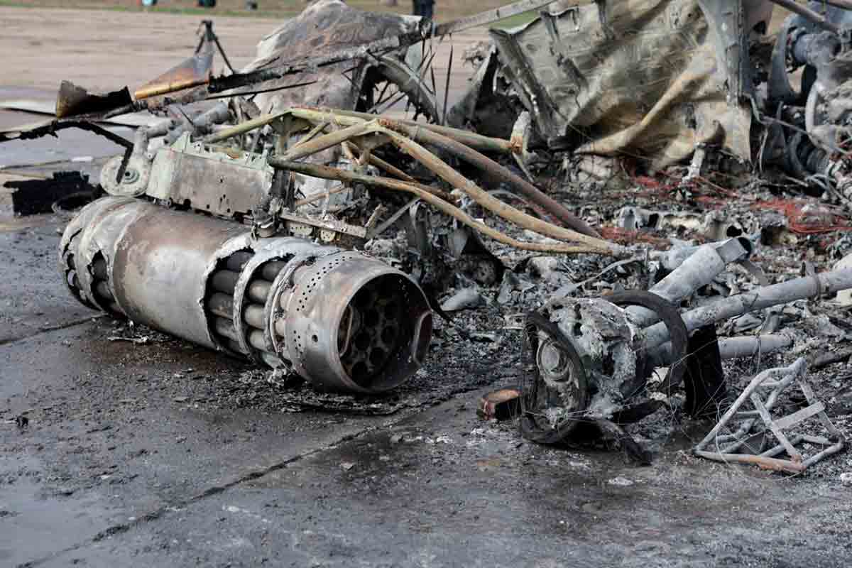 video viser drone ødelægger militær helikopter i transnistrien