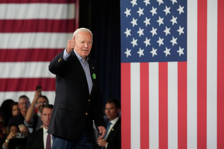 President Joe Biden leaves after speaking at a campaign event, Saturday, March 9, 2024, in Atlanta.