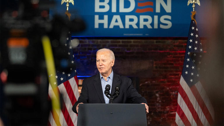 President Joe Biden speaks at a campaign event at Pullman Yards on March 9, 2024, in Atlanta, Georgia. Getty Images