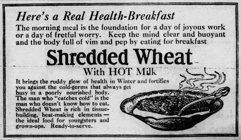 'Your body is a poison factory' — Cereal ads from a century ago