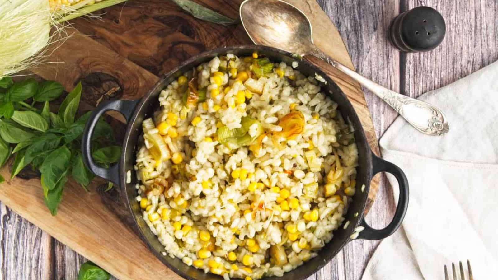 <p>Shake up your dinner routine with Sweet Corn and Leek Risotto, a creamy and comforting dish that blends the sweetness of corn with the mild, onion-like flavor of leeks. This risotto is a warm bowl of comfort, luxuriously showcasing simple ingredients. It’s perfect for those evenings when you crave something hearty yet sophisticated.<br><strong>Get the Recipe: </strong><a href="https://twocityvegans.com/sweet-corn-leek-risotto/?utm_source=msn&utm_medium=page&utm_campaign=msn">Sweet Corn and Leek Risotto</a></p>