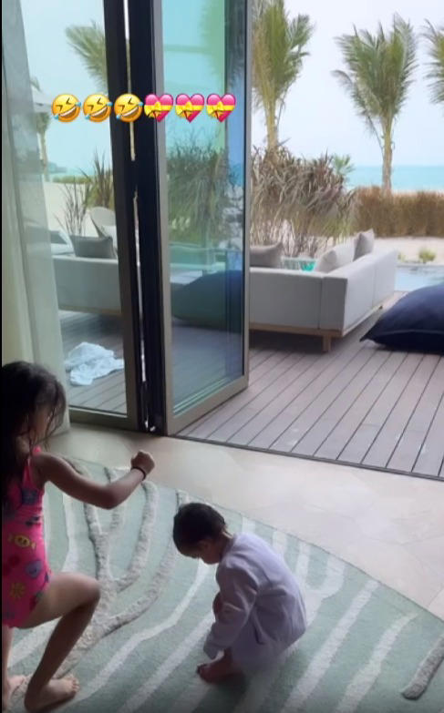 Rodríguez posted a video of her children dancing inside their stunning villa. Georgina RodriÌguez/Instagram
