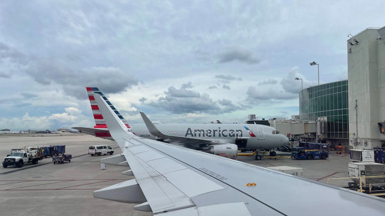 American Airlines planes at the gate in Miami