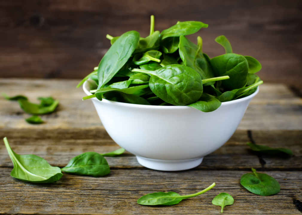<p>Spinach is the subject of <a href="https://www.akc.org/expert-advice/nutrition/can-my-dog-eat-spinach/">widespread debate</a> among veterinarians and other dog experts. It contains a high amount of oxalic acid, a substance known to interfere with dogs' abilities to absorb calcium, causing kidney damage. Like many foods on this list, how much is consumed has a lot to do with how toxic it is. It's probably OK for your dog to have a small amount of spinach every now and then, but regular consumption can lead to serious health problems.</p>