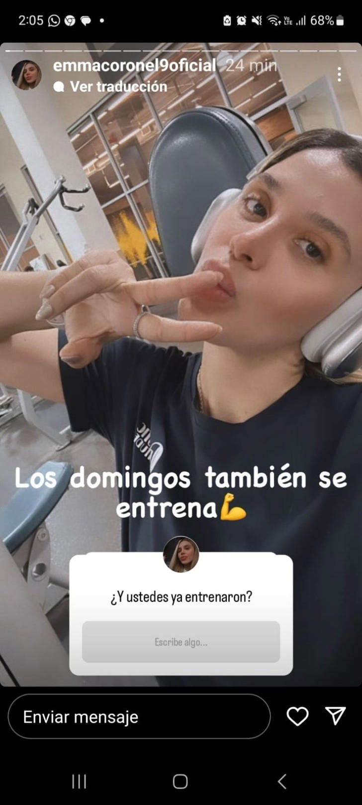Emma Coronel sin nada de maquillaje/Instagram