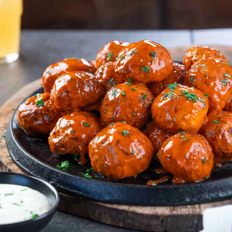 Delicious Smoked Buffalo Chicken Meatballs Recipe