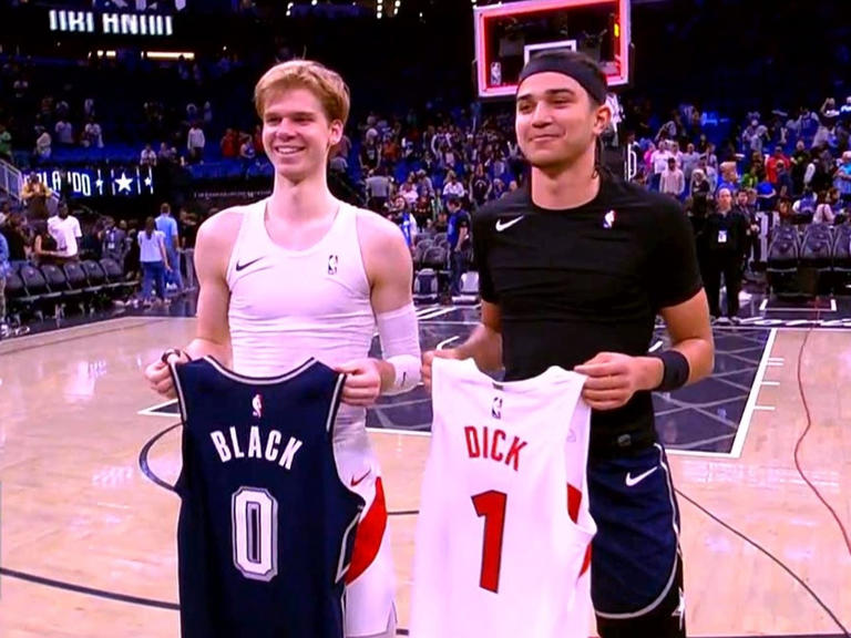 Raptors rookie Gradey Dick goes viral after jersey swap with Magic ...