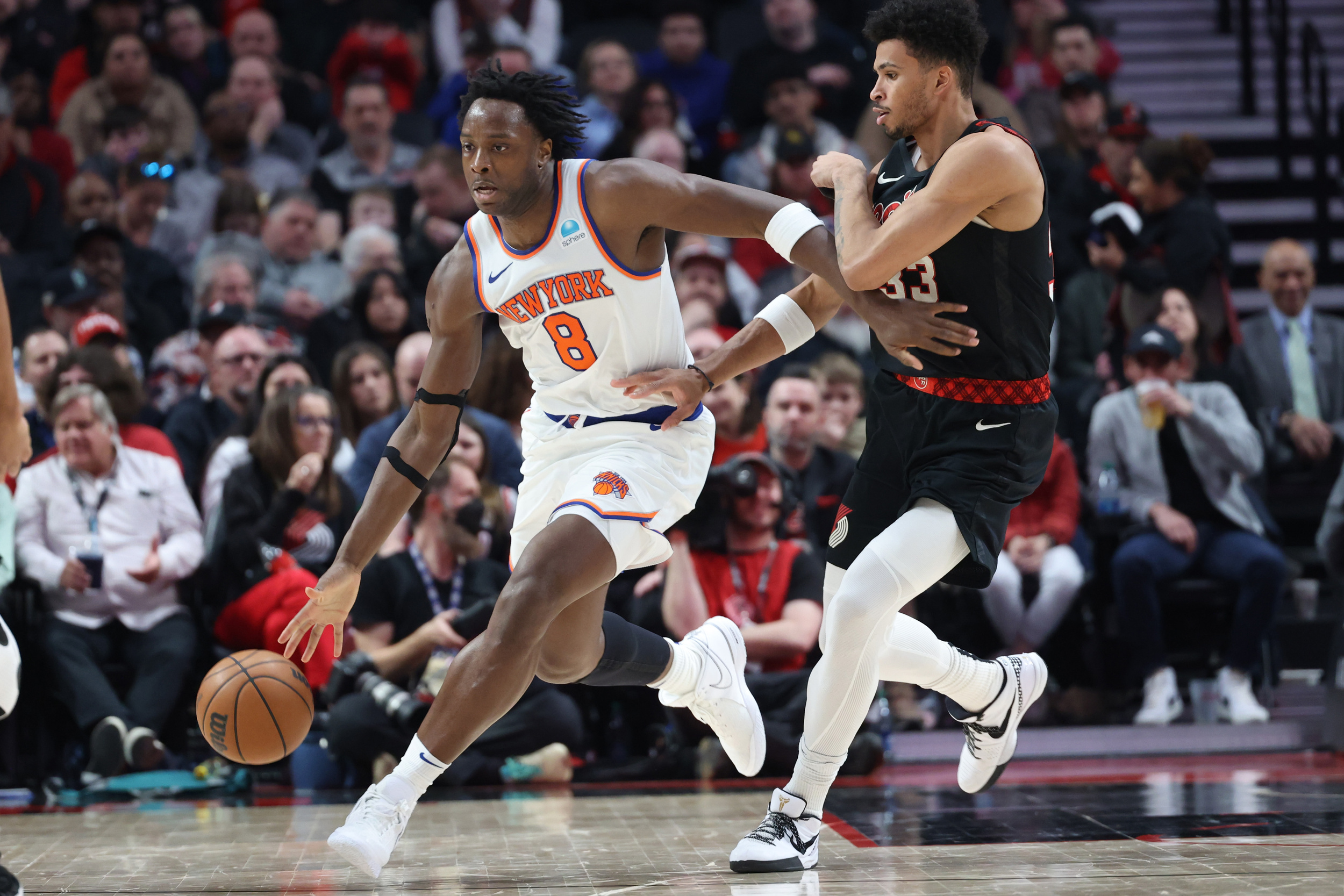 report: knicks’ og anunoby to miss multiple games with elbow injury
