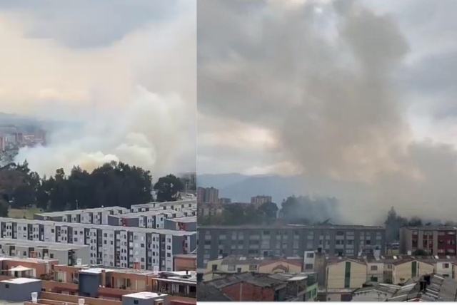 incendio en antigua fábrica de bavaria deja gran nube de humo en suroccidente de bogotá