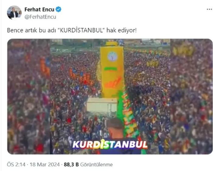 sosyal medyadan tepki yağdı... dem partili ferhat encü'den alçak kürdistan paylaşımı!