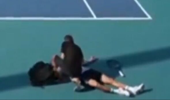 miami open ace collapses mid-match as medics rush onto the court