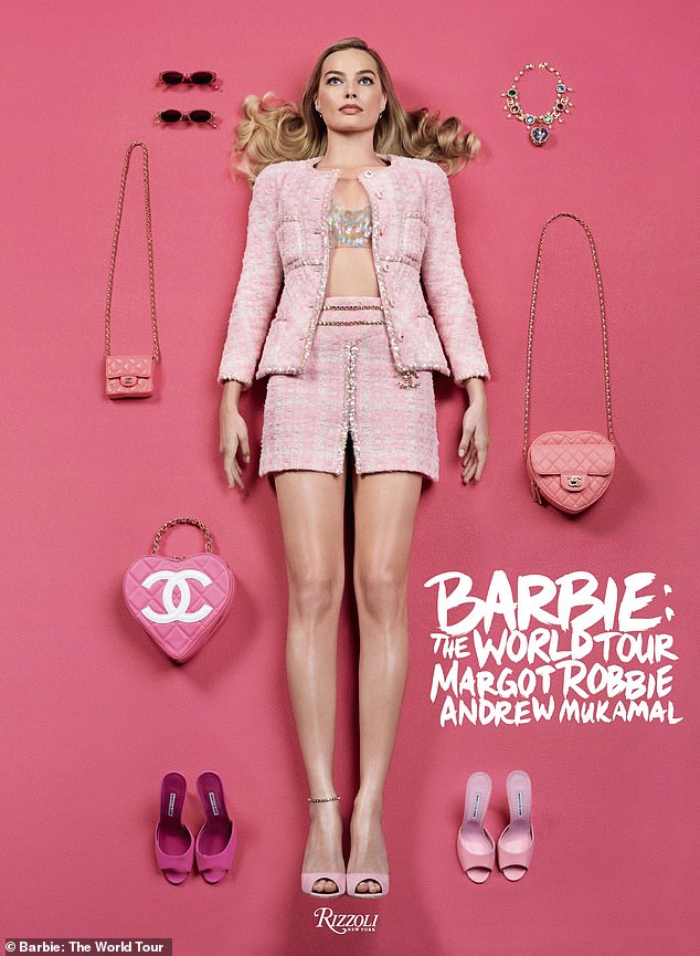 barbie star margot robbie puts on a stunning display as she models the doll's most iconic outfits in never-before-seen photos - as new book reveals behind-the-scenes secrets of how she brought the mattel toy to life