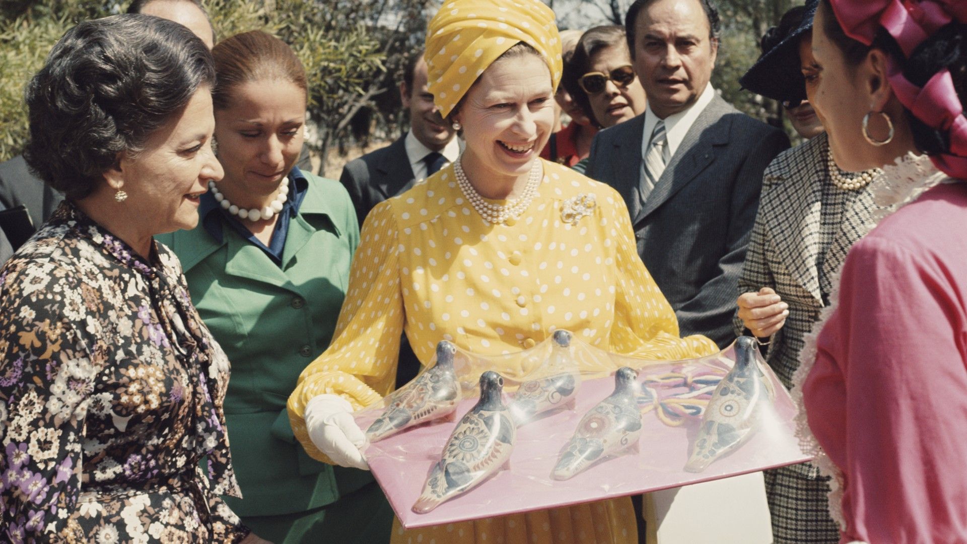 <p>                     The Queen made two trips to Mexico during her reign, and the first took place in 1975. She toured across Yucatán, Mexico City, Oaxaca, Guanajuato and Veracruz in the space of a week, and took in a whole range of sights and activities during that time.                   </p>                                      <p>                     She and Philip arrived on the royal yacht and headed straight to Mexico City. Whilst there, they had a meeting with former President Luis Echeverría and his wife, María, before heading to Oaxaca city. While there, they spent some time in the local markets being shown creations from locals. It’s even reported that they purchased a few items themselves!                   </p>