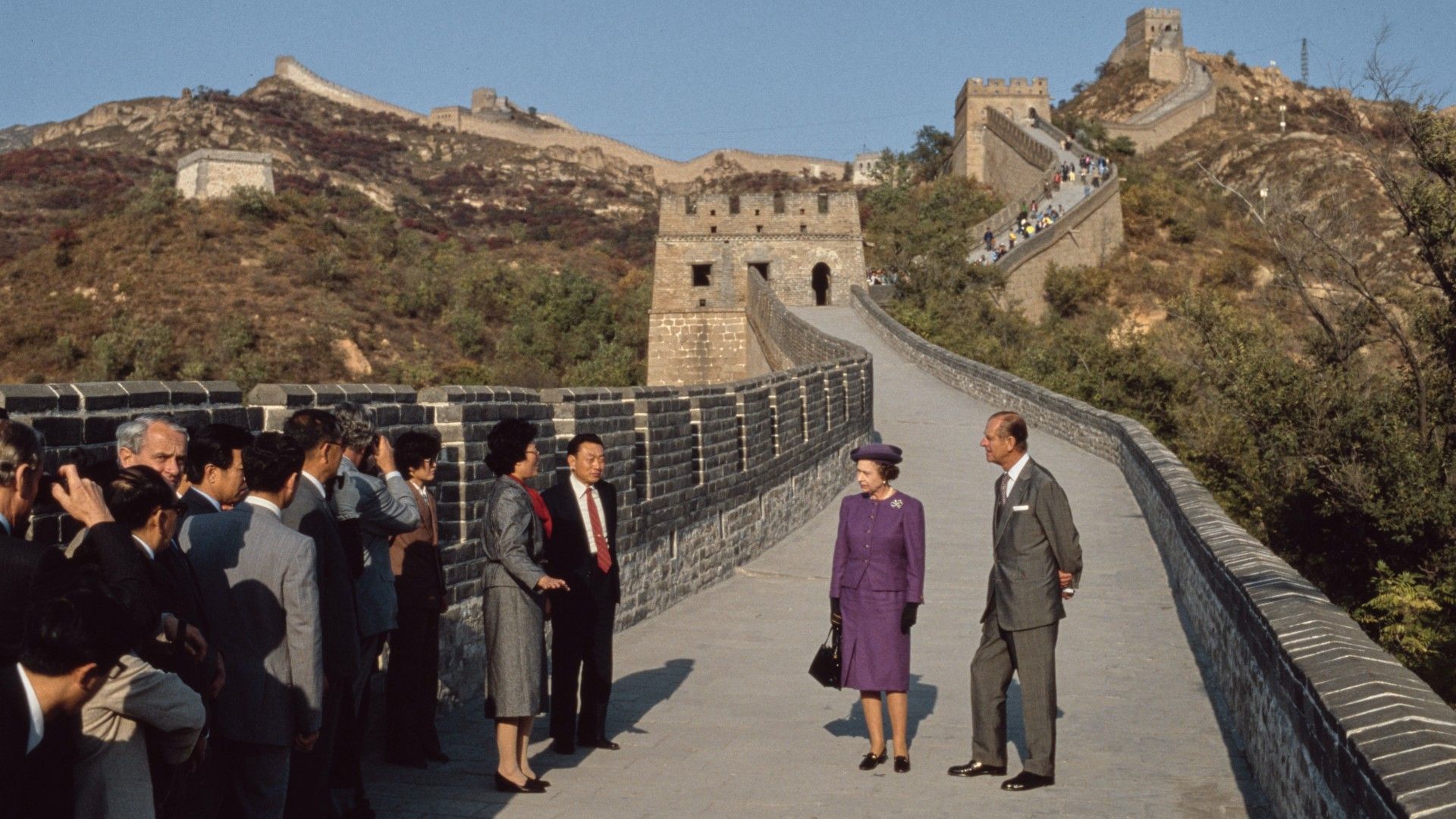 <p>                     Queen Elizabeth II was the very first UK monarch to visit China in 1986, and it was considered to be an important visit in bolstering relations between China and the United Kingdom.                   </p>                                      <p>                     During the trip, the Queen and Prince Philip were shown numerous important sites in China, including the Great Wall, as well as the Forbidden City in Beijing. She also visited the Terracotta Warriors in Xi'an. This remains the only visit to China from a serving British monarch; Charles and William have both visited the country previously, but not (of course) as the UK monarch.                   </p>