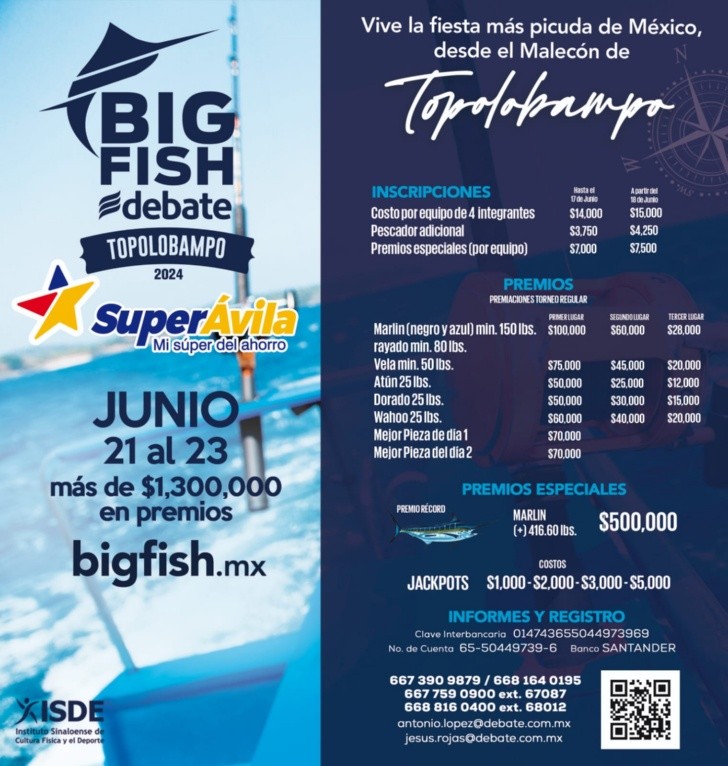 en camino: oficializan del 21 al 23 de junio el torneo más 'picudo' de méxico, big fish topolobampo 2024