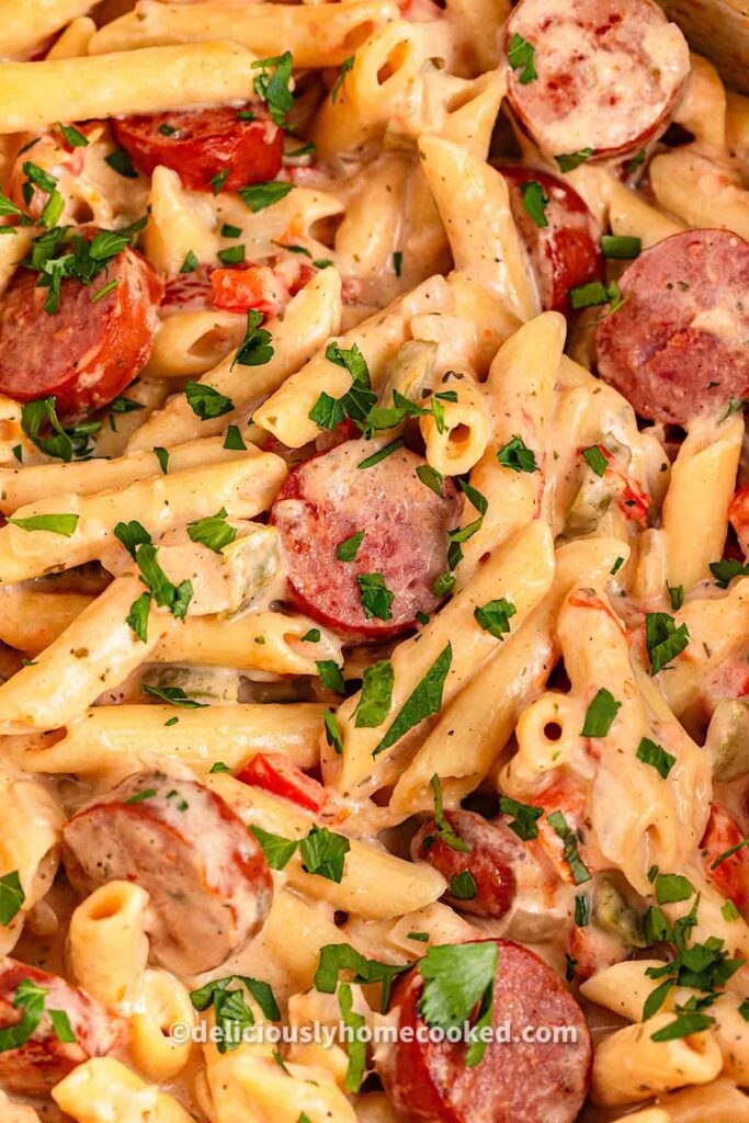 One Pot Creamy Kielbasa Pasta Recipe