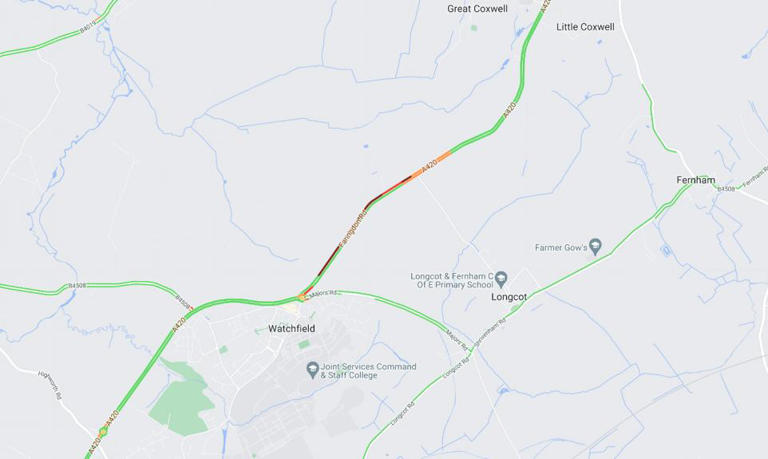 Roadworks on major road cause heavy traffic in and out of Swindon