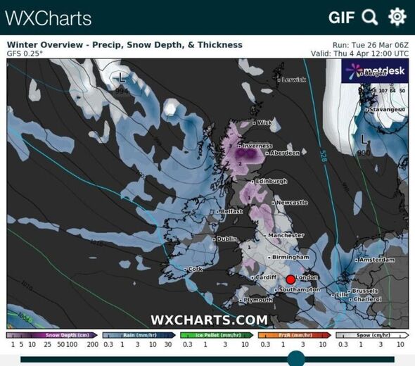 UK Weather Maps Show Exact Date Britain Hit By 670-mile Snow Bomb From ...