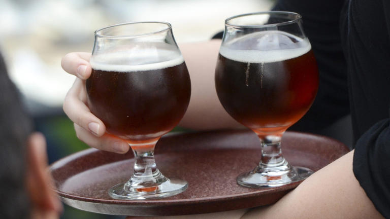 Glasses of Marzen ("March") beer from Duck Rabbit Craft Brewery of North Carolina. The dark style of beer was traditional in Germany but is now found mostly in the United States. Getty Images